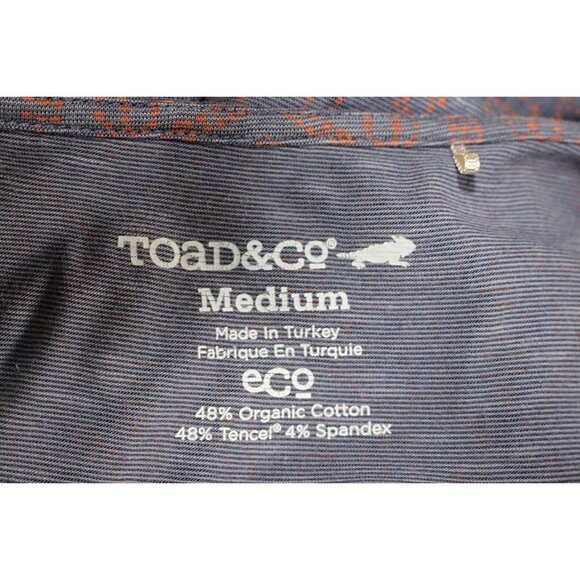 Toad & Co (Horny Toad) - Cue Cafe Wrap Dress in Blue Pattern, size Medium - Picture 5 of 10